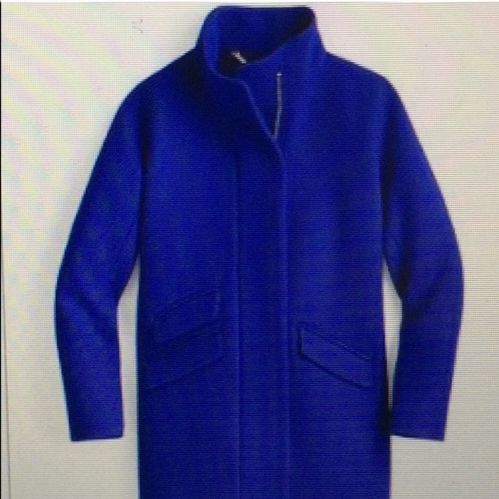 JCrew Stadium Cloth Wool Cocoon Coat Cobalt Blue